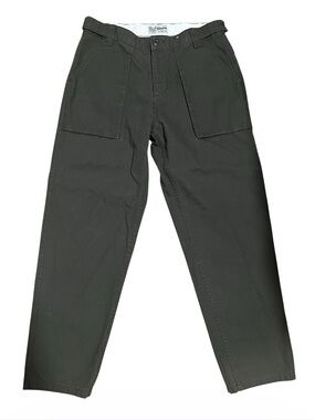 Men's Olive Utility Chinos - Relaxed Tapered Fit